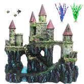 PINVNBY aquarium resin castle red front view, sheltering fish and enhancing decor