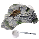 PINVNBY basking platform turtle rock with suction cups for secure basking.