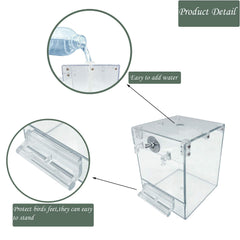 PINVNBY Bird Bath Box cage-mount installation with hook or screw.