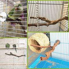 PINVNBY grape wood perch 6-12 inch length fits versatile cages