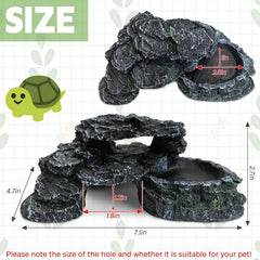 PINVNBY Reptile Hide Resin Turtles Dock close-up realistic appearance for aquarium
