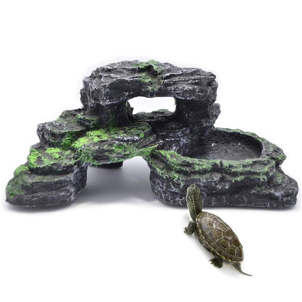 PINVNBY Reptile Hide Resin Turtles Dock durable basking platform for small pets