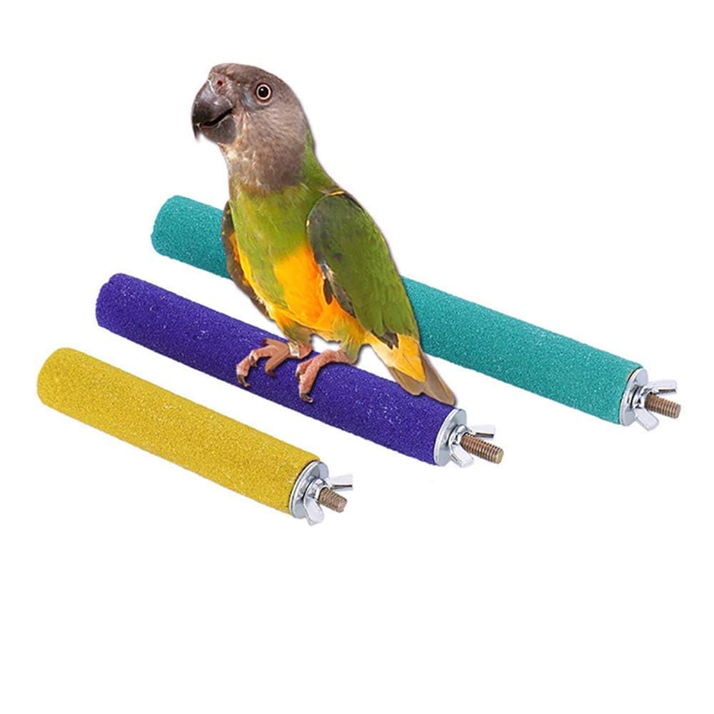 PINVNBY wood bird perch 5.51in promotes foot exercise and engagement.