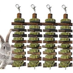 PINVNBY Bunny chew apple wood sticks promote natural dental wear and engagement.