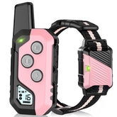 PIOUNS shock collar remote closeup with battery display for precise training control