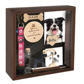 PIPIONE pet memorial shadow box collar holder keeps the dog's collar as a lasting keepsake.