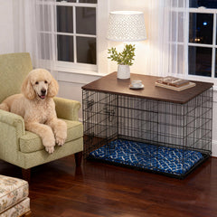 Piskyet dog crate topper walnut in sizes 24 to 48 inches for varied crates