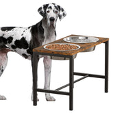 Piskyet elevated dog bowl stand with anti-topple design for stability during meals.