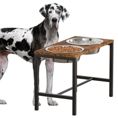 Piskyet elevated dog bowl stand with anti-topple design for stability during meals.