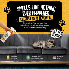 Piss Off Plus cat pee odor remover on carpet delivers fresh air.
