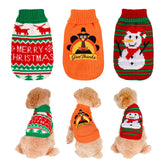 Pistha Christmas turkey-pattern sweater on a small dog for festive photos.