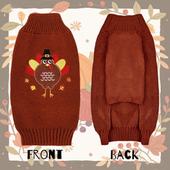 pistha autumn-leaves knit on dog for cozy fall days