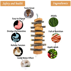 PINVNBY four-piece small pet set provides versatile chew options for rabbits and guinea pigs.