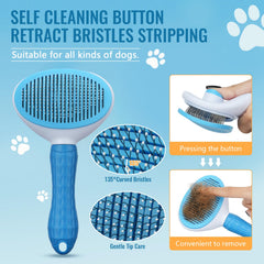 Pjordo 8-in-1 cat shedding brush close-up demonstrates safe, effective fur reduction.