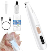 Pjordo paw trimmer with LED light enables precise grooming.