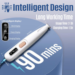 Pjordo trimmer USB charging with LED display for easy status checks.
