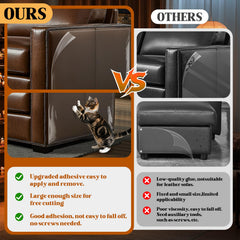PJT transparent protector nearly invisible on a leather surface.