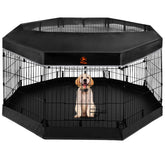 PJYuCien dog playpen 8panels setup enables quick indoor-outdoor arrangement.