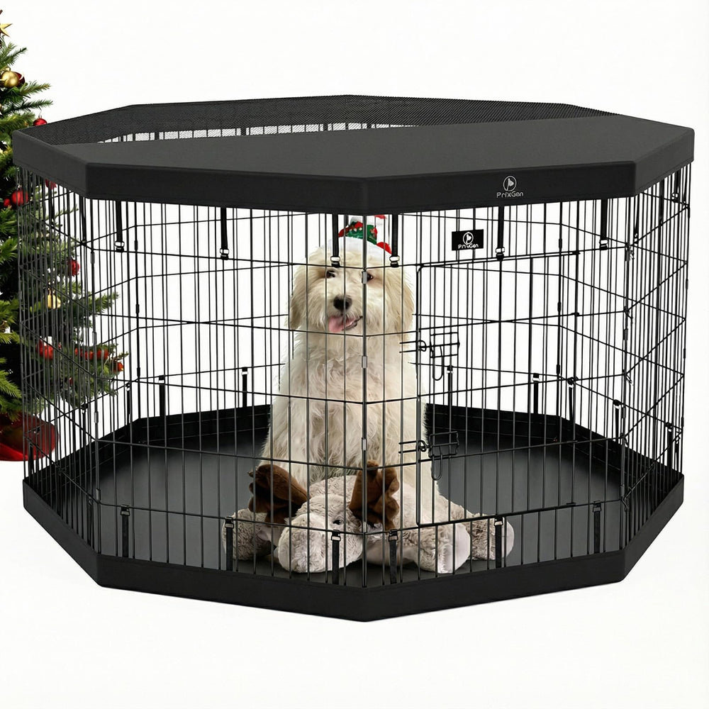 PJYuCien dog playpen top cover provides sun protection and durable shelter for outdoor play.