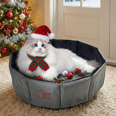 PJYuCien cat bed anti-slip base keeps pet in place on smooth floors.