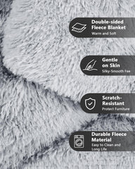 PJYuCien dog blanket close-up highlights plush fleece for soft comfort.