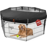 PJYuCien dog playpen cover fits 24-inch eight-panel pens for safer play.