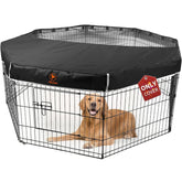 PJYuCien dog playpen mesh top cover front view with airflow and coverage