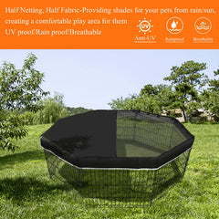 PJYuCien dog playpen mesh top cover UV protection in bright sun