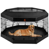 PJYuCien dog playpen folded compact image for easy storage and transport