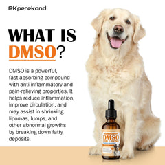 PKperekond DMSO bottle near inflammation area highlights potential soothing support