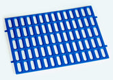 Planet Rabbit resting mat blue on cage bottom protects feet and eases sore hocks.