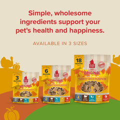 PLATO Real Strips turkey-pumpkin USA facility label highlighting California-made quality