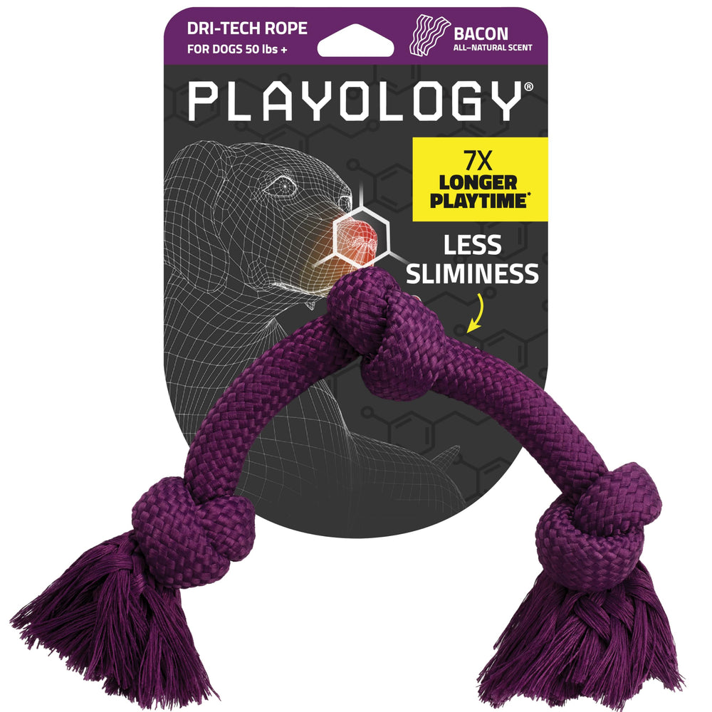 Playology Dri-Tech rope toy in action for durable tug-of-war play.