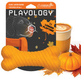 Playology dual-layer bone front view shows a sturdy chew toy for heavy chewers.