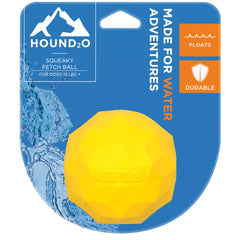 Playology Hound2O squeaky fetch ball with a textured grip for easy outdoor play.
