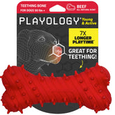 Playology Puppy Teething Bone with spikes promotes safe chewing for teething puppies.