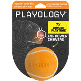 Playology Squeaky Chew Ball — cheddar-scented squeak drives engagement.