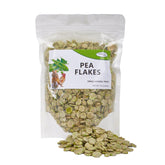 Pleasantly Warm pea flakes bag close-up, a natural additive-free herbivore treat for rabbits and chinchillas.