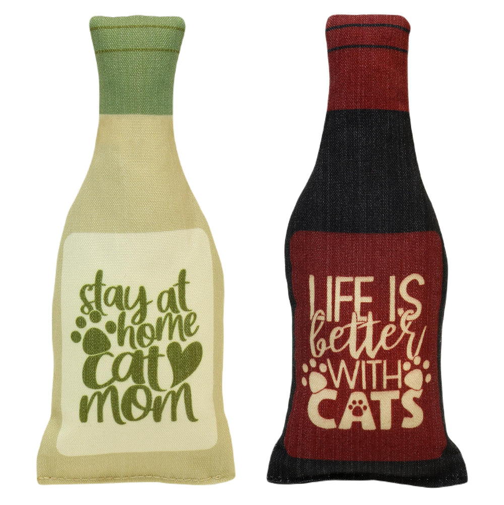Plum Hill Purrsecco bottle catnip toy for energetic play