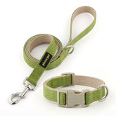 Plutus Pet cotton hemp collar closeup showing soft fabric for gentle skin comfort.