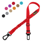 Plutus Pet dog seat belt carabiner clip secures harness during car rides.