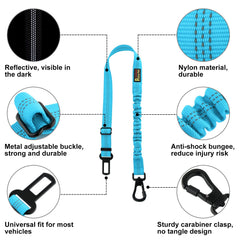 Plutus Pet dog seatbelt adjustable-length fits small to large dogs securely.