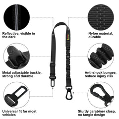 Plutus Pet dog seatbelt adjustable length fits dogs of all sizes for comfortable restraint