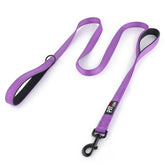 Plutus Pet double-handle dog leash 5ft purple for controlled walks and training