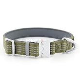 Plutus Pet reflective dog collar with aviation aluminum buckle for lightweight daily walks.