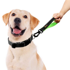 PLUTUS PET 10-inch leash with padded neoprene handle for comfort.