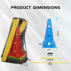 plzzree detachable poles image two-part poles for easy transport and variable jump heights.