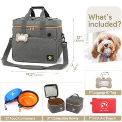 Pmpete medical bag to store first-aid items for pets during travel.