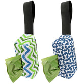 PobbY dog poop bag holder attached to a leash for quick bag access during walks.