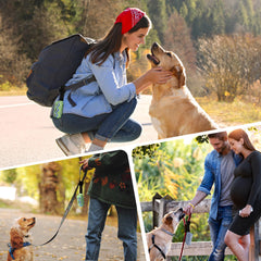 PobbY strong fastener keeps the dispenser secure on a leash during walks.